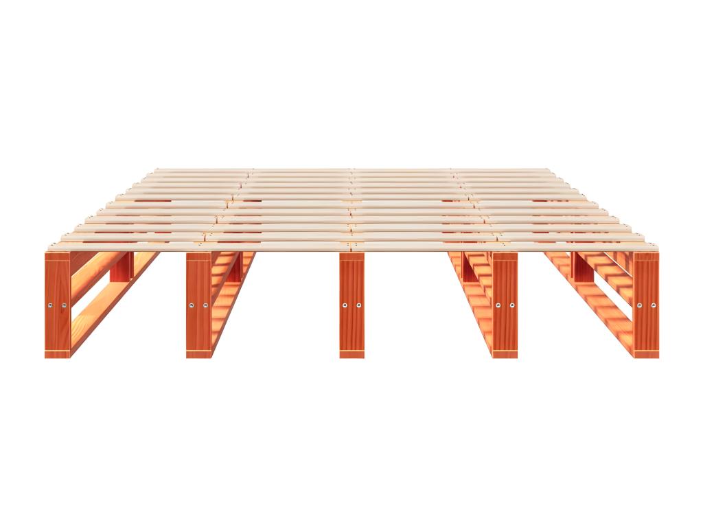 Bed frame without mattress, brown wax finish, 120x200cm, solid pine wood, 99221HJVE