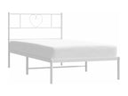 Metal bed frame with white headboard 90x200 45195DBAO