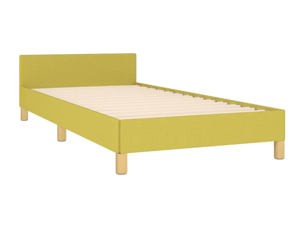 Bed frame with headboard, green, 80x200 cm, fabric, 70194VEXI