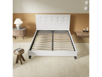 160x200 cm bed with buttoned headboard, white color 23619RVXK