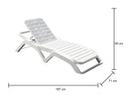 Homeboisstore Chaise Longue Adjustable Garden Chaise Longue Outdoor Chaise Longue Made in Italy 192x72h100 cm White 55504GRYL
