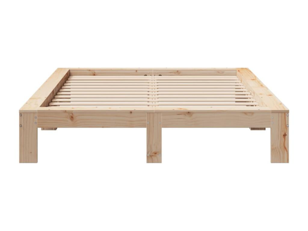 Bed frame without mattress 140x200 cm solid pine wood 09795KNRQ