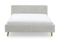 Upholstered adult bed 140x200cm with beige fabric headboard -L- 160 xW- 218 xH- 105cm 04789PRPL