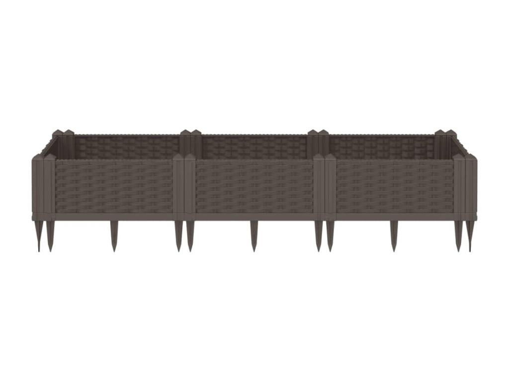 Planter with brown stakes 125x40x28.5 cm PP 84191FHBH