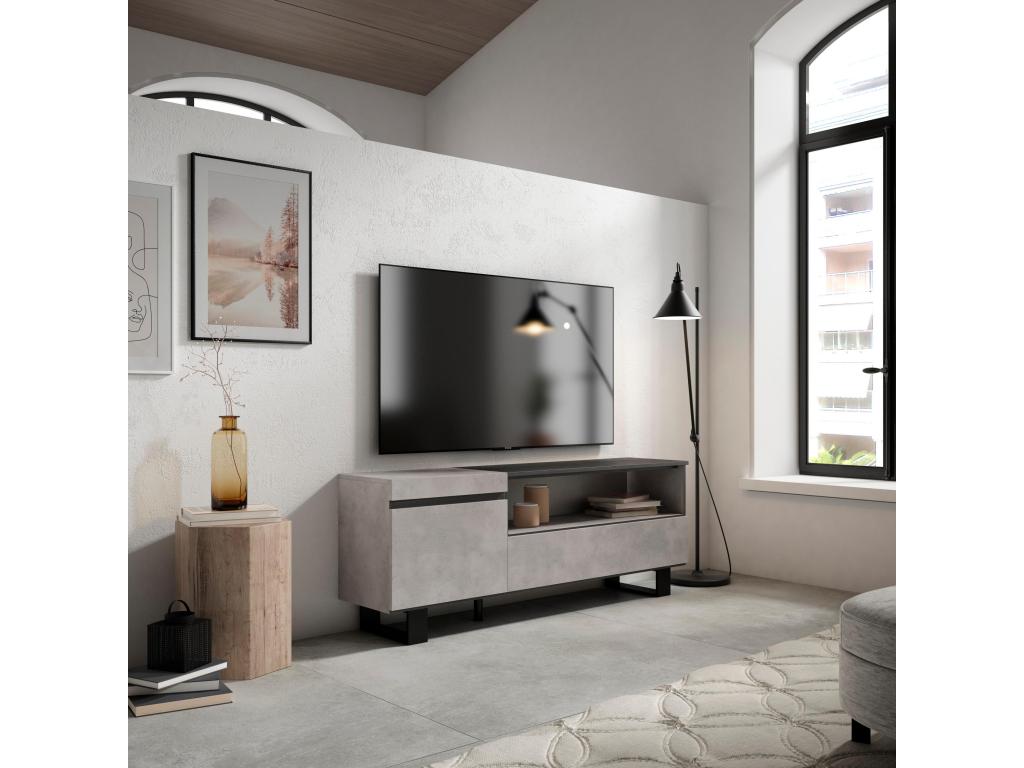 TV Stand/Bench 150x57x35cm For TVs up to 65" Industrial Design Cement 75460MWWT