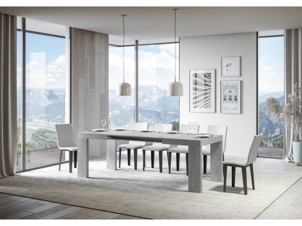 Sunmeub extendable table 90x120/224 cm, Concrete Grey, 70817QYVF