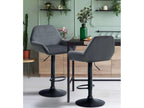 Set of 2 Bar Stools - Velvet - Dark Grey - Sunmeub 91808SNQN