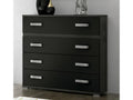 Chest of drawers/sideboard/storage unit in ash oak/black finish - Length 89 x Depth 39.6 x Height 89.6 cm 93263GYND