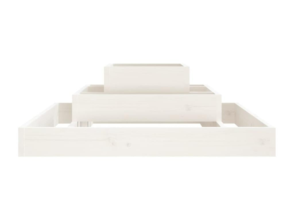 White Planter 80x80x27 Solid Pine Wood 12587BAGT