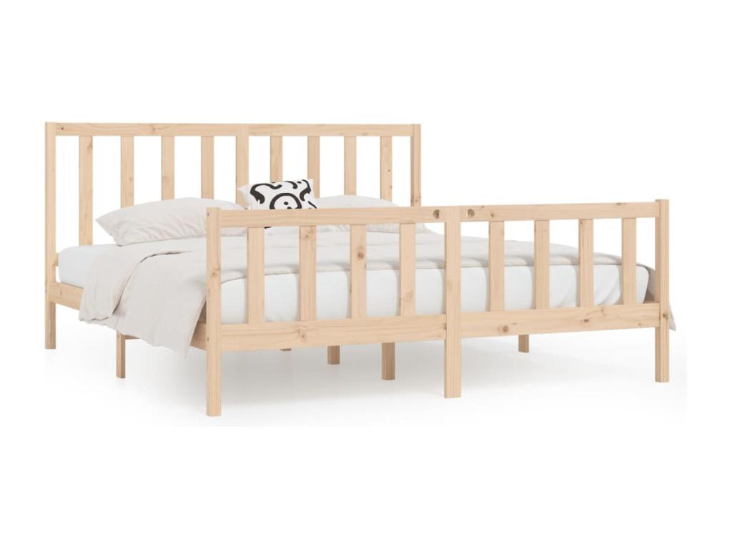 Solid wood bed frame 200x200 cm 54891HAKJ