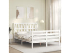 Bed frame with white headboard, 140x190 cm, solid wood, 06704LBJU