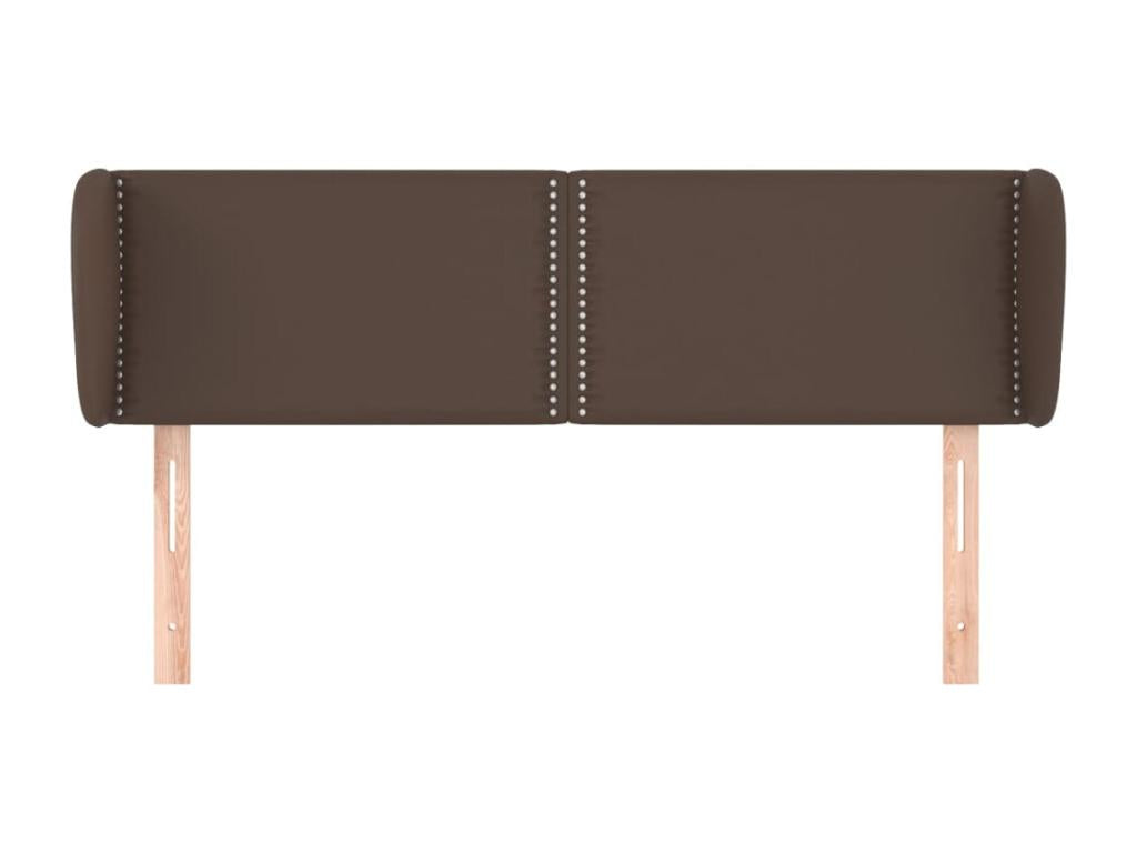 Headboard with wings, Brown, 147x23x78/88 cm, Faux Leather, 74049LNLZ