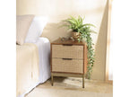 Sunmeub - Mango wood bedside table with 2 drawers and ethnic patterns 70848HSRL