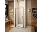 Shower door 76x185cm in 6mm clear tempered glass, pivot shower door with rotating clamp, for alcove installation 56097DSFJ