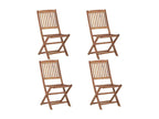 Set of 4 folding garden chairs with cushions, Sunmeub wood 95997GPVA