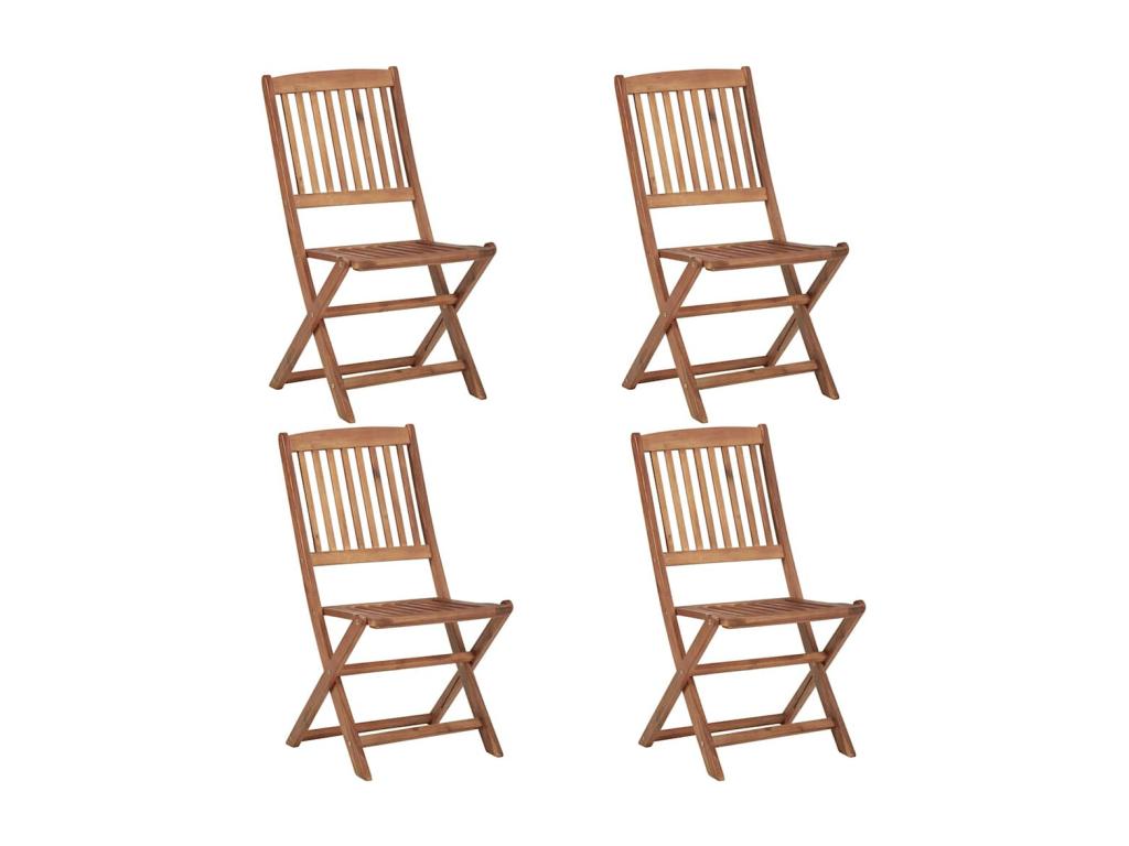 Set of 4 folding garden chairs with cushions, Sunmeub wood 95997GPVA