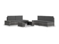 5-piece garden furniture set, grey wicker resin, 2 56137KUEO