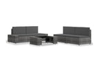 5-piece garden furniture set, grey wicker resin, 2 56137KUEO