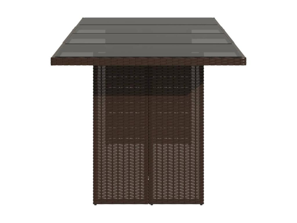 Garden table with brown glass top, 190x80x74 cm, 94137CCHH