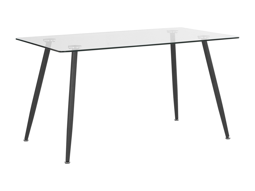 Sunmeub Dining Table, Black, 140 cm x 80 cm, Safety Glass, 36233ZIYD