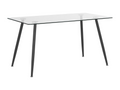 Sunmeub Dining Table, Black, 140 cm x 80 cm, Safety Glass, 36233ZIYD