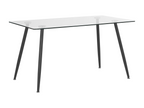 Sunmeub Dining Table, Black, 140 cm x 80 cm, Safety Glass, 36233ZIYD