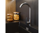 Sunmeub Round Gun Grey Metallic Kitchen Mixer Tap Sink 72976SQXD