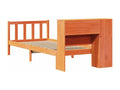 Bookshelf bed without mattress, brown wax finish, 100x200 cm, solid pine, 18279FOCN