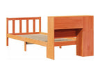 Bookshelf bed without mattress, brown wax finish, 100x200 cm, solid pine, 18279FOCN