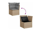11-piece garden furniture set with beige resin wicker cushions 85376ZGCZ