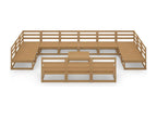14-piece garden furniture set, solid pine wood, 21885SCYD