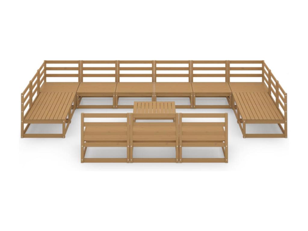 14-piece garden furniture set, solid pine wood, 21885SCYD