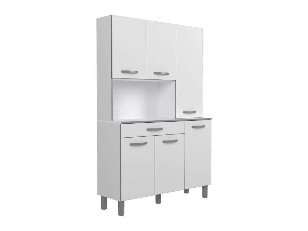 Sunmeub 120cm Sideboard - 1 Drawer and 6 Doors - W 120 x D 40 x H 185 cm - White 38168RCNS