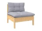 9-piece garden furniture set with grey pine wood cushions 13548MBMV
