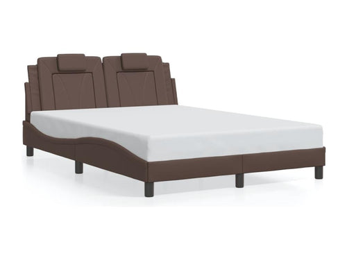 Bed frame with LED lighting, mattress not included, brown, 120x200 cm, 42443WSRA