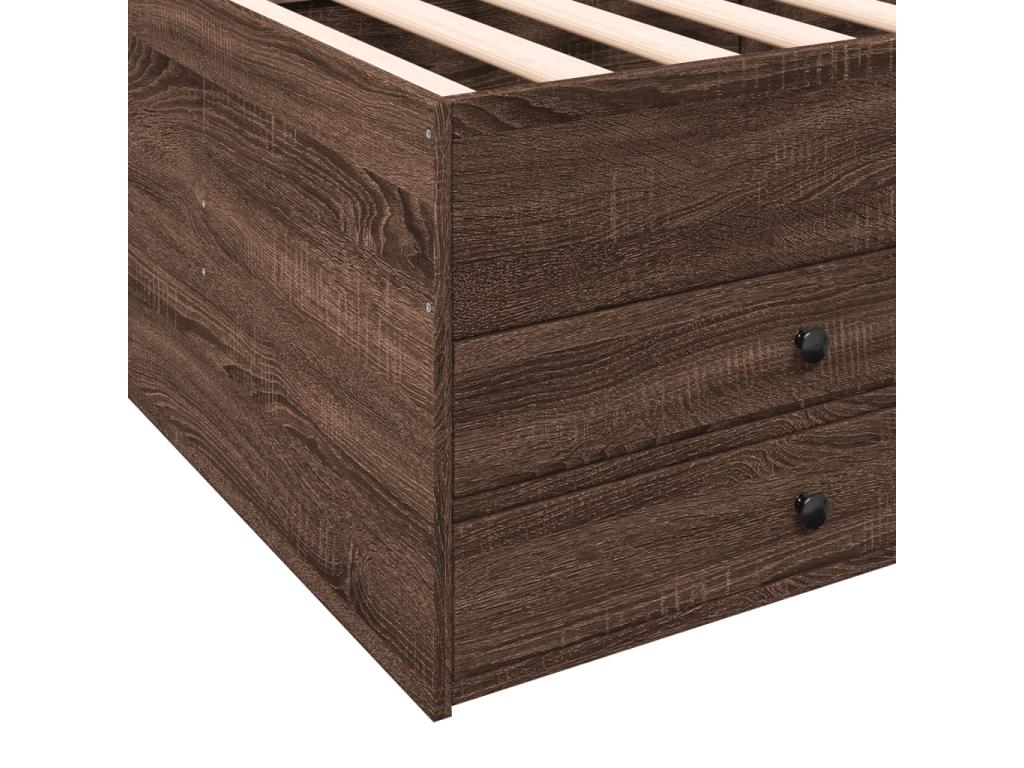 Daybed with drawers, no mattress, brown oak, 100x200 cm, 01991DMGH