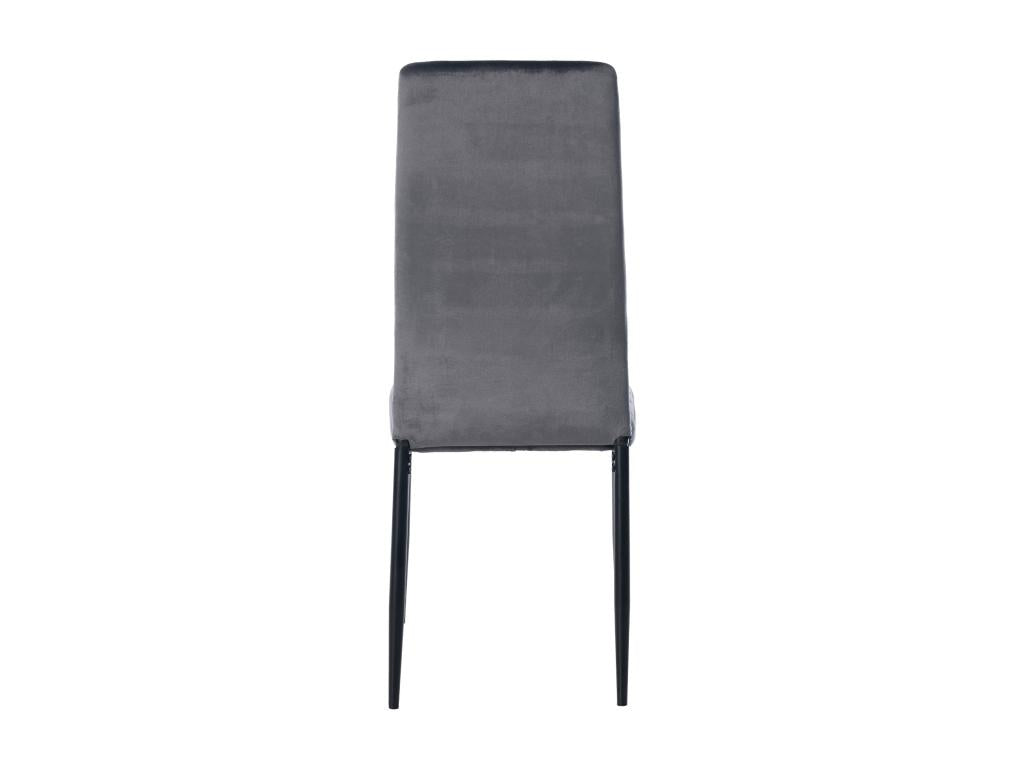 Dining chair x1, simple design in grey velvet with decorative Sunmeub black metal frame 10 0002057 68310UZNC