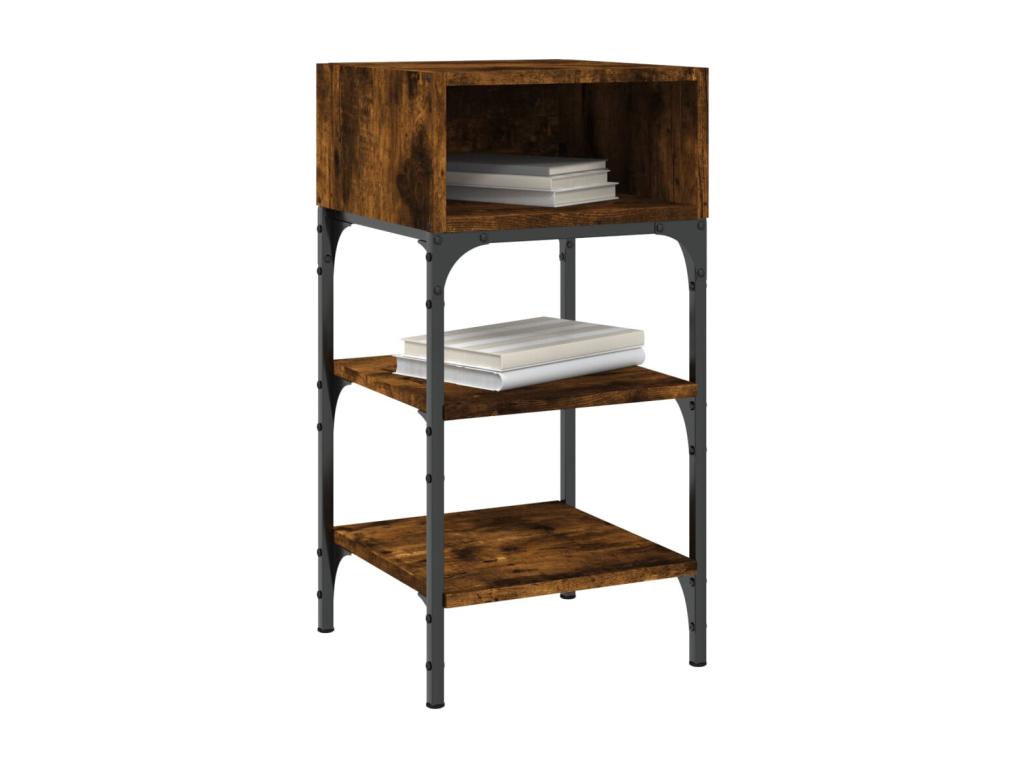 Smoked oak bedside table 35x34.5x70 cm engineered wood 36072XNKH