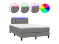 Upholstered bed base and mattress with LED lighting, Dark Grey, 120x200 cm, Fabric 68781JKOU