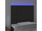 Black LED Headboard 90x5x118/128 cm Velvet 69854QEIV