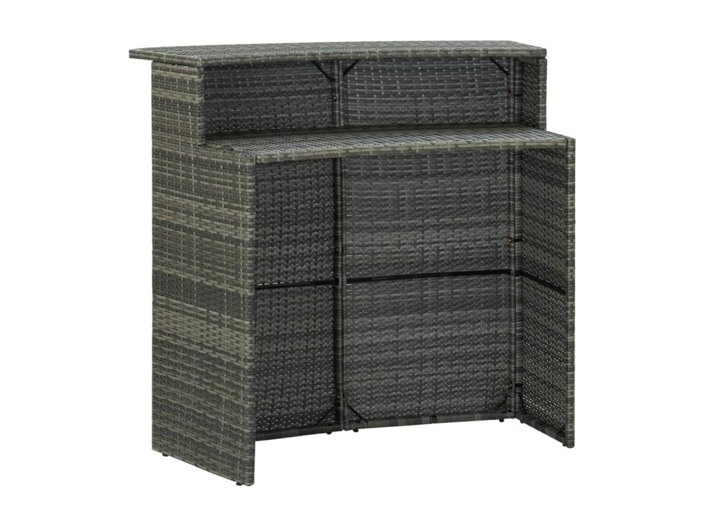 Grey garden bar table 120x55x110 cm Woven resin 66416NDUC