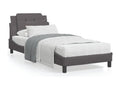 Bed frame with headboard, grey, 90x190 cm, faux leather, 94043BGSX
