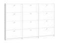Sunmeub Shoe Cabinet with 12 Drop-Down Doors, Width 225 cm, Height 148 cm, White, 71220FBEE