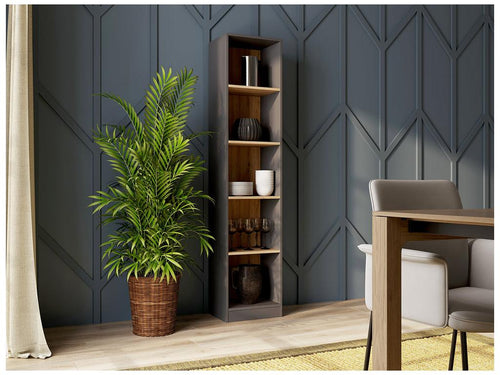 Sunmeub Black Wooden Bookcase - 5 Shelves 30x50x182 cm 61590EIWC