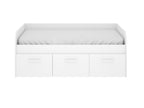 Children's trundle bed 90x190 cm in white melamine with 3 drawers - Length 194.3 x Depth 97 x Height 60 cm 47702BWTH