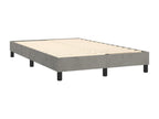 Upholstered bed base and mattress, light grey, 120x200cm, velvet, 48925DSER
