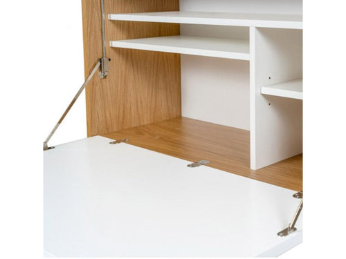 Sunmeub Designer Secretary Desk 157cm White / Oak 99083MTYD