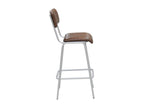 Leather and metal bar stool, seat height 75 cm, 64525XESP
