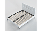 160x200 cm bed with buttoned headboard, white color 23619RVXK
