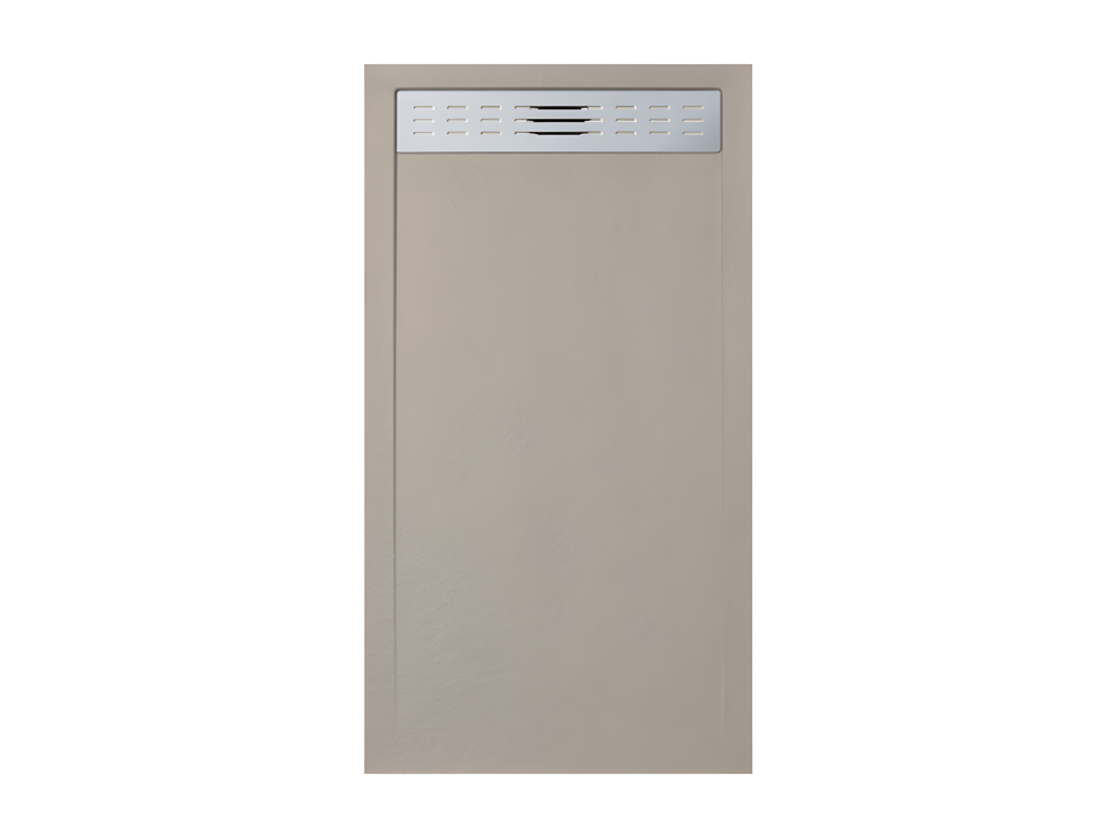 70x150 cm shower tray with side grate, Sunmeub Ral 1001, made of synthetic resin and marble powder, with drain 97027RVGA